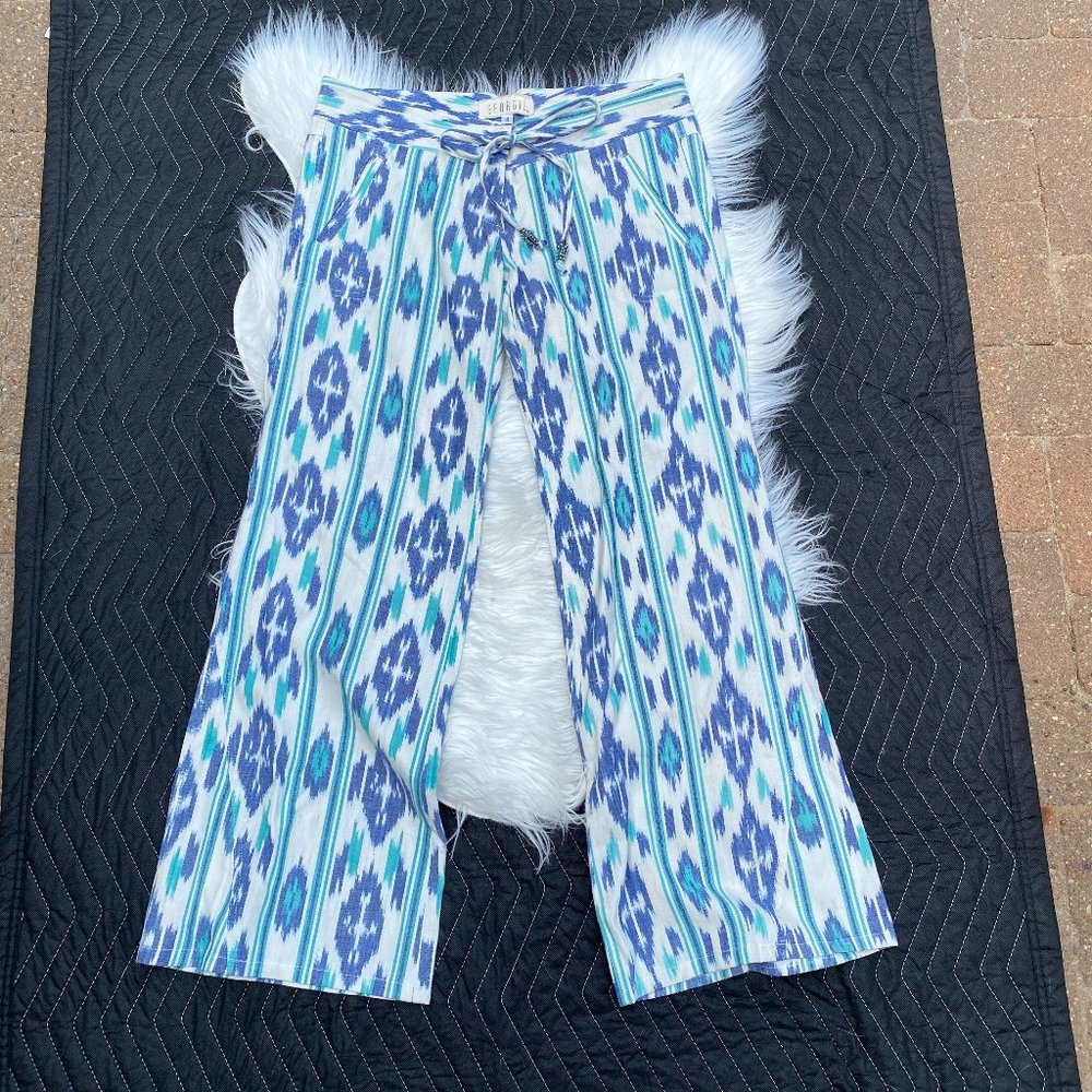 Georgie Wide Leg Aztec Ikat Print Pant